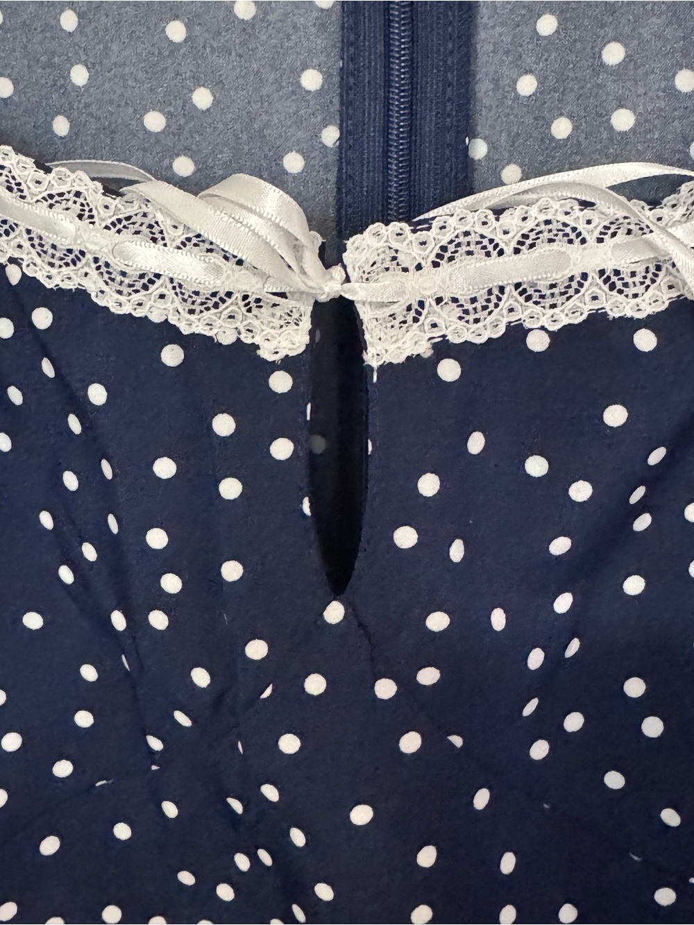 RIHOAS Women’s Navy Polka Dot Midi Dress - Cottagecore Retro Charm - Picture 6 of 10